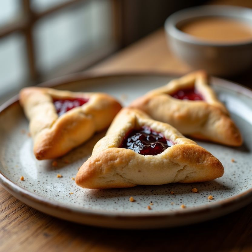 Hamantashen de frambuesa y amapola
